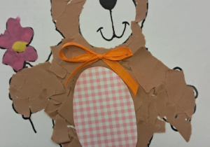 Wydzieranka przedstawiająca misia.