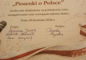 Podziękowanie dla nauczyciela za przygotowanie dziecka do konkursu.
