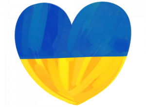 Serce w barwach Ukrainy.